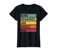 Ruhe bewahren Ava Regelt Das Saying In Retro Colours T-Shirt