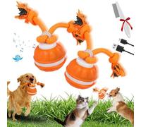 Ruhemeister Pro 2026 Upgraded Interactive Smart Rolling Pet Ball, USB Rechargeable Motion Activated Squeaky Cat Balls with Birdsong, Durable Tug-Resistant Automated Ball, for Dogs Anxiety Relief(F)