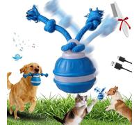 Ruhemeister Pro 2026 Upgraded Interactive Smart Rolling Pet Ball, USB Rechargeable Motion Activated Squeaky Cat Balls with Birdsong, Durable Tug-Resistant Automated Ball, for Dogs Anxiety Relief(A)