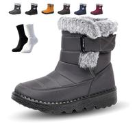 Ruhemeister Pro Winterstep Waterproof Winter Boots - Comfort and Style for the Coldest Days, Women's Soft Warm Fur Lined Winter Snow Boots, Windproof Non-Slip Hiking Boots, for Outdoor Use(A,6)