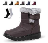 Ruhemeister Pro Winterstep Waterproof Winter Boots - Comfort and Style for the Coldest Days, Women's Soft Warm Fur Lined Winter Snow Boots, Windproof Non-Slip Hiking Boots, for Outdoor Use(D,8)