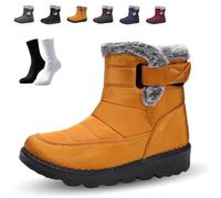 Ruhemeister Pro Winterstep Waterproof Winter Boots - Comfort and Style for the Coldest Days, Women's Soft Warm Fur Lined Winter Snow Boots, Windproof Non-Slip Hiking Boots, for Outdoor Use(E,9)