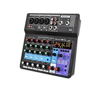 RUHEN A6 6CH Protable Mini Mixer Audio Console with Sound Card USB Recording Singing Webcast Party Mixer