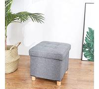 RUHEN Foot stool Square Storage Ottoman,Storage Padded Seat,Shoe Bench With 4 Wooden Legs