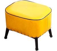 RUHEN Footstool Foot stool Cube with Black Iron Art Metal Leg Modern Home Small Stool
