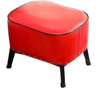 RUHEN Footstool Foot stool Cube with Black Iron Art Metal Leg Modern Home Small Stool