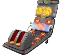 RUHEN Heating pads Heated Massage Mat with 20 Neck Shiatsu Kneading Massage Heads, Massager Mat Cushion for Relieving Back Lumbar Leg Pain, Heating Pad Full Body Massage Mattress