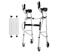RUHEN Mobility Walker Heavy Duty Upright Walkers for Seniors with Seat and Armrest for Tall People Fold Up Rolling Walkers with Brakes & Wheels Adjustable Height