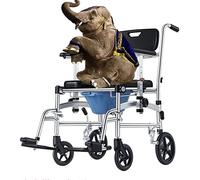 RUHEN Rolling Shower Chair, Aluminum Folding Travel Shower Chair,Mobile ble Toilets,Padded Seat, Back,Load-Bearing 140kg,for Seniors and Disabled