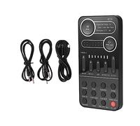 RUHEN Sound Card Kit Voice Changer Mini Sound Card Set Portable Multi Voice Effects Bluetooth External Sound Card For Phone PC Live Broadcast Studio Setup For Recording Music