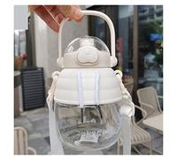 RUHEN Super-large Capacity With Straw Space Cup Big Belly Water Bottle Can Be Cross-body Plastic Cute