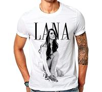 RUHIG Fashion Cotton T Shirts Lana Del Rey Lana T-Shirt Short Sleeve Men's Funny Cool T-Shirt White XL