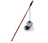 Ruhnjyg Cat Teaser Wand Kitten Interactive Teaser Feathers and Bell Game