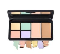 Ruhnjyg Color Corrector Palette | Cream 6 Colors Concealer Palette Contour Palette with Brush,Correcting Concealer Full Coverage Waterproof Makeup Palette for Blemishes