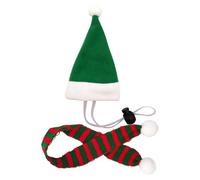 Ruhnjyg Costumes for Chickens,Santa Cosplay Dress up - Santa Hat with Scarf Christmas Costume Outfit Set - for Hen Hamster Rabbit Kitty Parrot Puppy Lizard Farm Decoration