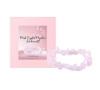 Ruhnjyg Crystal Bracelet for Women - Beaded Bangle | Pink Crystal Elastic Bangle,for Wedding Brides Bridesmaid Women Girls Gathering