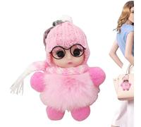 Ruhnjyg Doll Keychains For Girls | Cute Plush Doll Keychain | Decorative Big Eyes Keychain Pendant Student School Bag Accessories