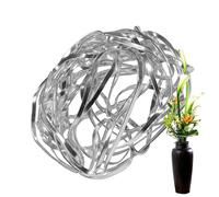 Ruhnjyg Flexible Flower Arranging Holder - Deformable Vase Flower Arrangement Fixed Grid, Aluminum Alloy Recyclable Wire Ball Flowers Fixed Tools For Homes, Shops - Silver