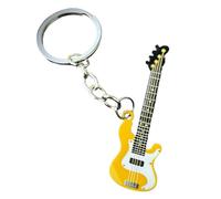 Ruhnjyg Guitar Key chain,Metal 6 colour KeyChain, Cute Musical Instrument Key ring, Alloy Guitar Key Holder, Bass Keyring For Man Women