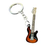 Ruhnjyg Guitar Key chain,Metal 6 colour KeyChain, Cute Musical Instrument Key ring, Alloy Guitar Key Holder, Bass Keyring For Man Women