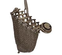 Ruhnjyg Handmade 1920's English Coin Purse, Victorian Sterling Silver Twist Lid Gate Top Mesh Chatelaine Coin Purse, MiniVintage Double Mesh Coin Holder, Rare Collectible Antique Accessory