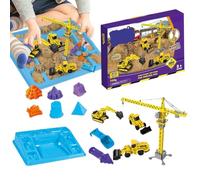 Ruhnjyg Kids Play Construction Sand Kit,Engineering Vehicle Toy - Construction Toy Vehicles - for Preschoolers Students Indoor Outdoor Birthday Party Favor Classroom Daycare Center Playroom Holiday