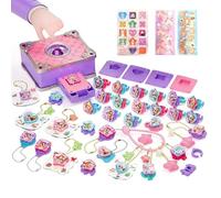 Ruhnjyg Magic Jewellery Maker Kit, Rings Pendants Crafting Set with Magic Box, Magic Jewellery Making Kit, Complete Girls Jewelry Set Favors