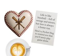 Ruhnjyg Pocket Baseball Hug,3D Heart Shape Encouragement Souvenir | Inspirational Keepsake Card | for Players Athletes Team Managers Fans Collectors Practice Game Days Training Camps Tournaments
