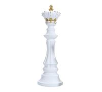 Ruhnjyg Resin Chess Piece Decor - Traditional Games Backgammon King Chess, Chess Piece Sculpture Tabletop Ornaments, King Queen Chess Resin Craft - White King