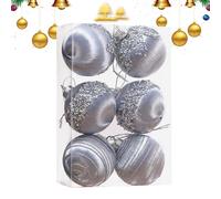 Ruhnjyg Shatterproof Christmas Ball Ornaments - Velvet Christmas Balls Bulk, Set Shatterproof Ornament BallWith Metal String For Yard Decor Garden
