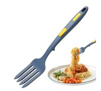 Ruhnjyg Silicone Large Cooking Forks - Multifunctional Spaghetti Fork, Nonstick Blending Fork for Kitchen Cooking Baking Stir Mix - Dark Blue, 11.61 Inches