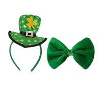 Ruhnjyg St Patrick's Day Dog Headband - Elastic Soft Green Pet Cosplay Apparel - St Patrick's Day Hat Headband,for Holiday Birthday Party Home Room Outdoor Park Garden Lawn Backyard Apartment Park