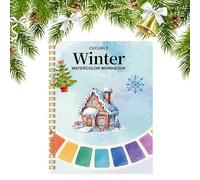 Ruhnjyg Water Color Workbook, Christmas Beginner-Friendly Watercolor Workbooks, Art Crafts Painting Drawing Tools Creative Exploration for Adults Teens Travel Coloring Activities