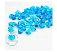 RUHTEUO 100/200/500g Transparent Glass Pebbles for Fish Tank Colored Aquarium Accessories Home Decoration for Crafts, Vases Filler(Blue3,500g)