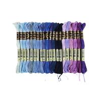 RUHTEUO 20/24/36PCS Set Rainbow Embroidery Floss Thread for Cross Stitch String Art Friendship Bracelets 8 Meters 6 Strands Thread Ideal for Arts & Crafts(Blue A(20pcs))