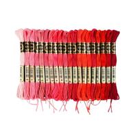 RUHTEUO 20/24/36PCS Set Rainbow Embroidery Floss Thread for Cross Stitch String Art Friendship Bracelets 8 Meters 6 Strands Thread Ideal for Arts & Crafts(Red A(20pcs))