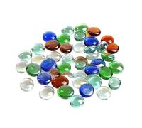 RUHTEUO 200g Crystal Pebbles Flat Craft Accessories Marbles Mixed Color Beads Fish Tank Glass Stones Aquarium for Crafts, Vases Filler