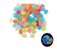 RUHTEUO 200pcs Luminous Stones Glow in The Dark Pebbles Fluorescent Rocks for Fish Tank Aquarium Aquatic Landscape Home Decor 1cm for Crafts, Vases Filler(Multicolor-200pcs)