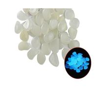 RUHTEUO 200pcs Luminous Stones Glow in The Dark Pebbles Fluorescent Rocks for Fish Tank Aquarium Aquatic Landscape Home Decor 1cm for Crafts, Vases Filler(White-200pcs)
