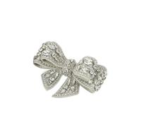 RUHTEUO 2PC Rhinestone Shoes Decorations Materials Bow Shiny Flower Jewelry Accessories Wedding Bride/Not A Shoe Clip for Bridal, Wedding, Party, and Prom(Grey)
