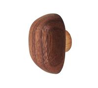 RUHTEUO 2pcs Creative Solid Wood Pebble-Shaped Cabinet Door Drawer Handle Black Walnut for cupboards wardrobes(4.2x4.9cm)