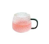 RUHTEUO 400ml Pattern Coffee Cup Air Bubble Water Glass Temperature Resistant Hand Handle Tea Household Drinking Ideal for Long Cocktails, Mocktails, Gin & Tonic(Color 4)