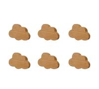 RUHTEUO 6PCS Cloud/Star/Moon Shape Furniture Handles Drawer Wooden Knobs Star Cloud Decoration Cabinet Wood Pulls Set for cupboards wardrobes