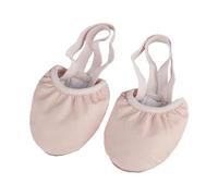 RUHTEUO Artistic Gymnastics Shoes,Pink Women Girls Leather Stretch Canvas Half Rhythmic for Dance Yoga Gymnastics(Pink-leather,41/2XL)