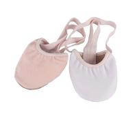 RUHTEUO Artistic Gymnastics Shoes,Pink Women Girls Leather Stretch Canvas Half Rhythmic for Dance Yoga Gymnastics(Pink-stretch canvas,41/2XL)