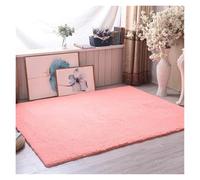 RUHTEUO Bedside rug Thickened Lamb Velvet Carpet Living Room Decor Bedroom Bedside Rug Children's Garden Crawling Mat Soft Plush Soundproof Cushion Bedside rugs for bedrooms(Pink,140x200cm)