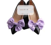 RUHTEUO Bow Shoe Clips Flowers Removable Accessories For Bridal Wedding Decor Fashion Women's Party High Heels 1pair for Bridal, Wedding, Party, and Prom(Purple-1 pair)