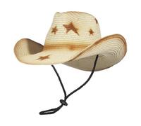 RUHTEUO Cowboy Hat For Men Wide Brim Womens Summer Cowgirl Sun Beach Straw Cap(Light Khaki)