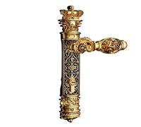 RUHTEUO Cupboard Handles 85mm All Copper Hollow Out Mute Door Lock Indoor Wooden Handle Room Luxury Style Villa Small Door knobs(B-Golden)