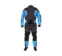 RUHTEUO Dry diving suit 4-layer Kayak Dry Suit For Men Latex Gaskets On Neck And Wrist Dual-adjustable Overskirt Neoprene Locks Down Men's kayaking drysuit(Blue,LK)